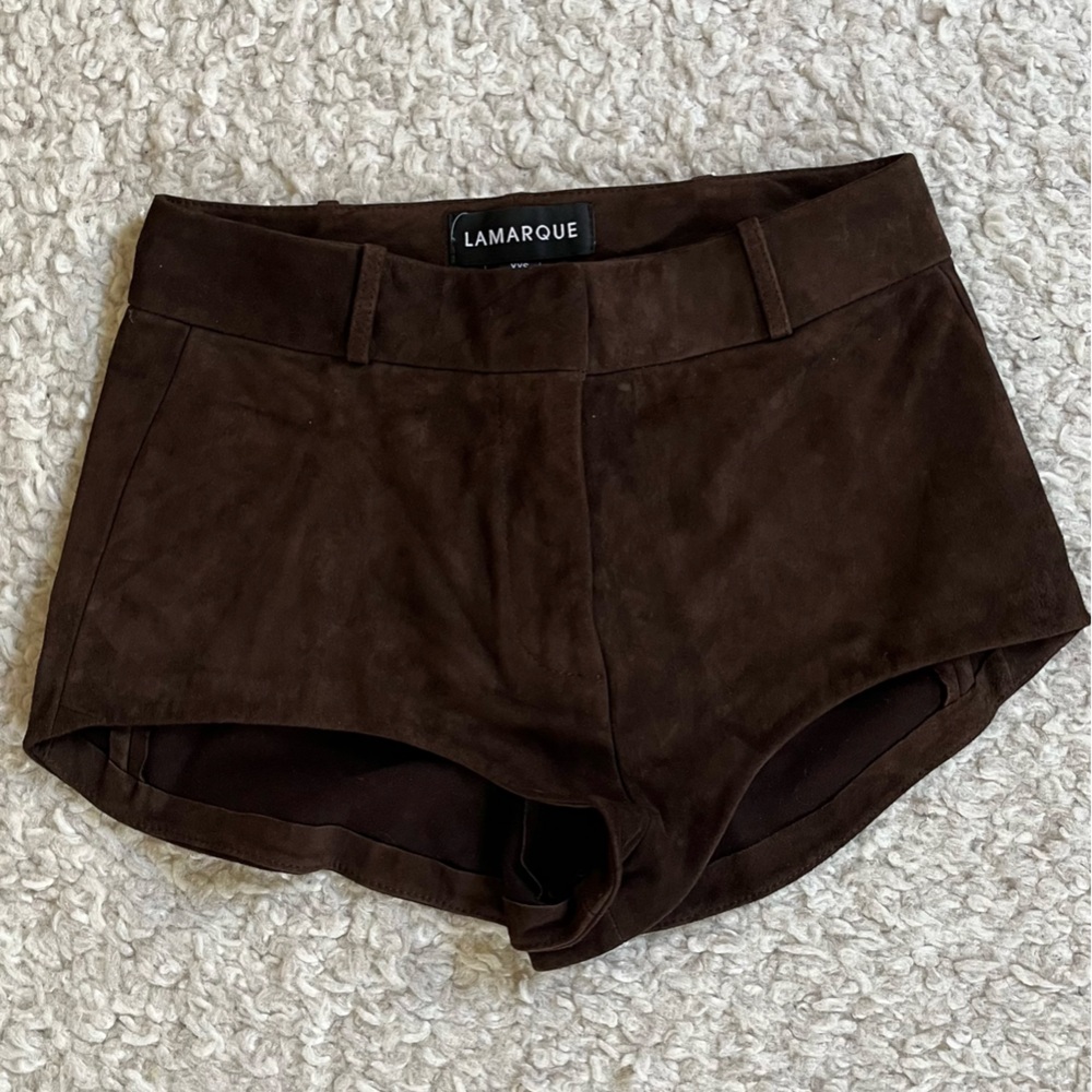 Annaise Suede Short in Chocolate by LAMARQUE
